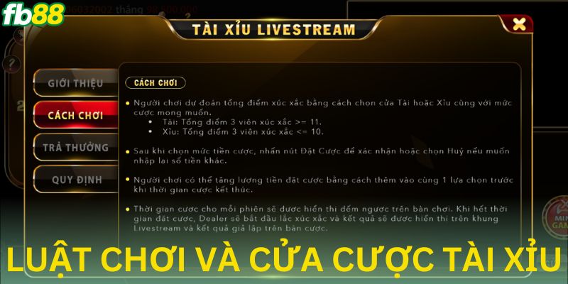 Học luật chơi và các cửa cược trong tài xỉu